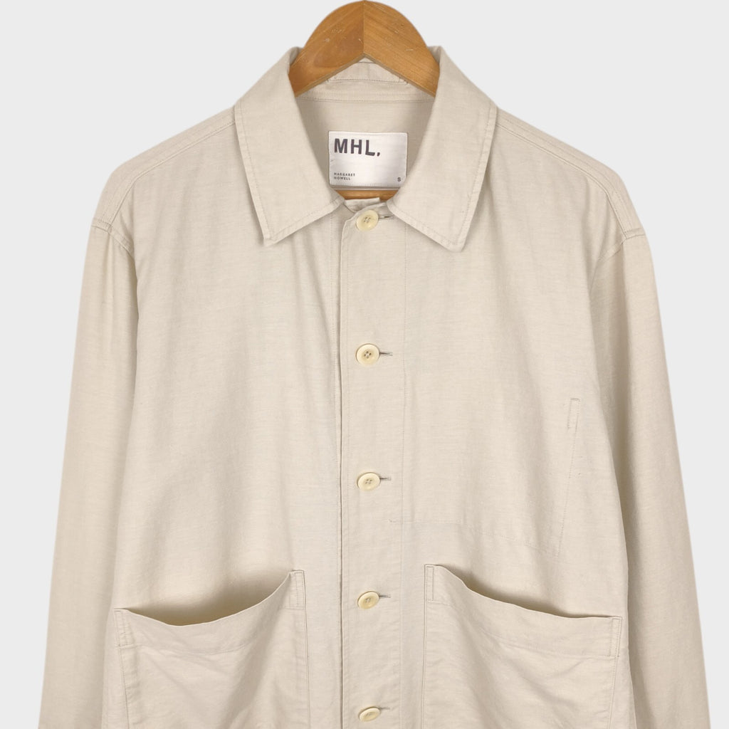 MHL MARGARET HOWELL Men's Off-White Cotton Blend Cotton Overshirt