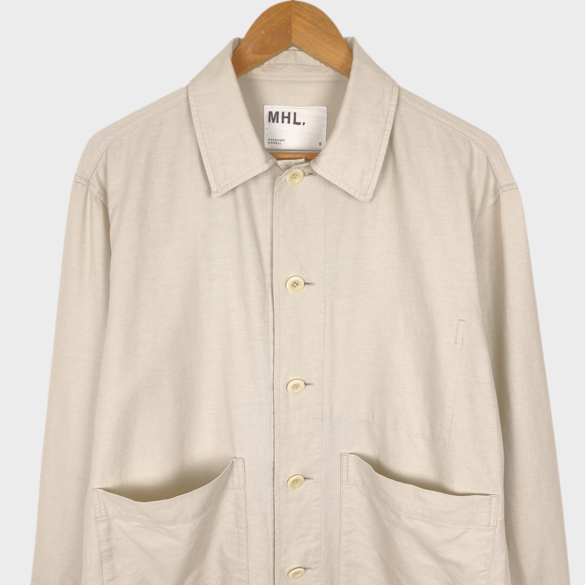 MHL MARGARET HOWELL Men's Off-White Cotton Blend Cotton Overshirt