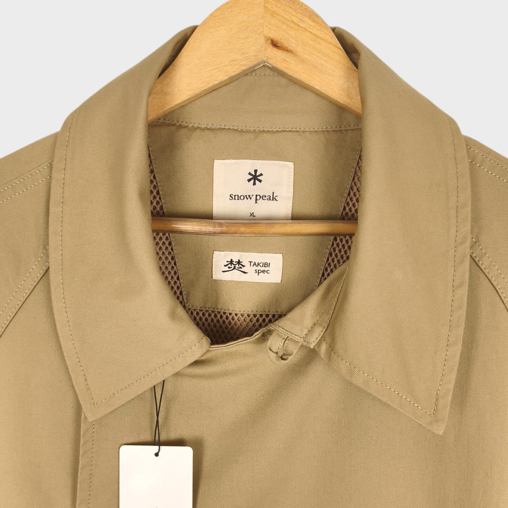SNOW PEAK Men's Beige Takibi Spec Utility Trench Coat