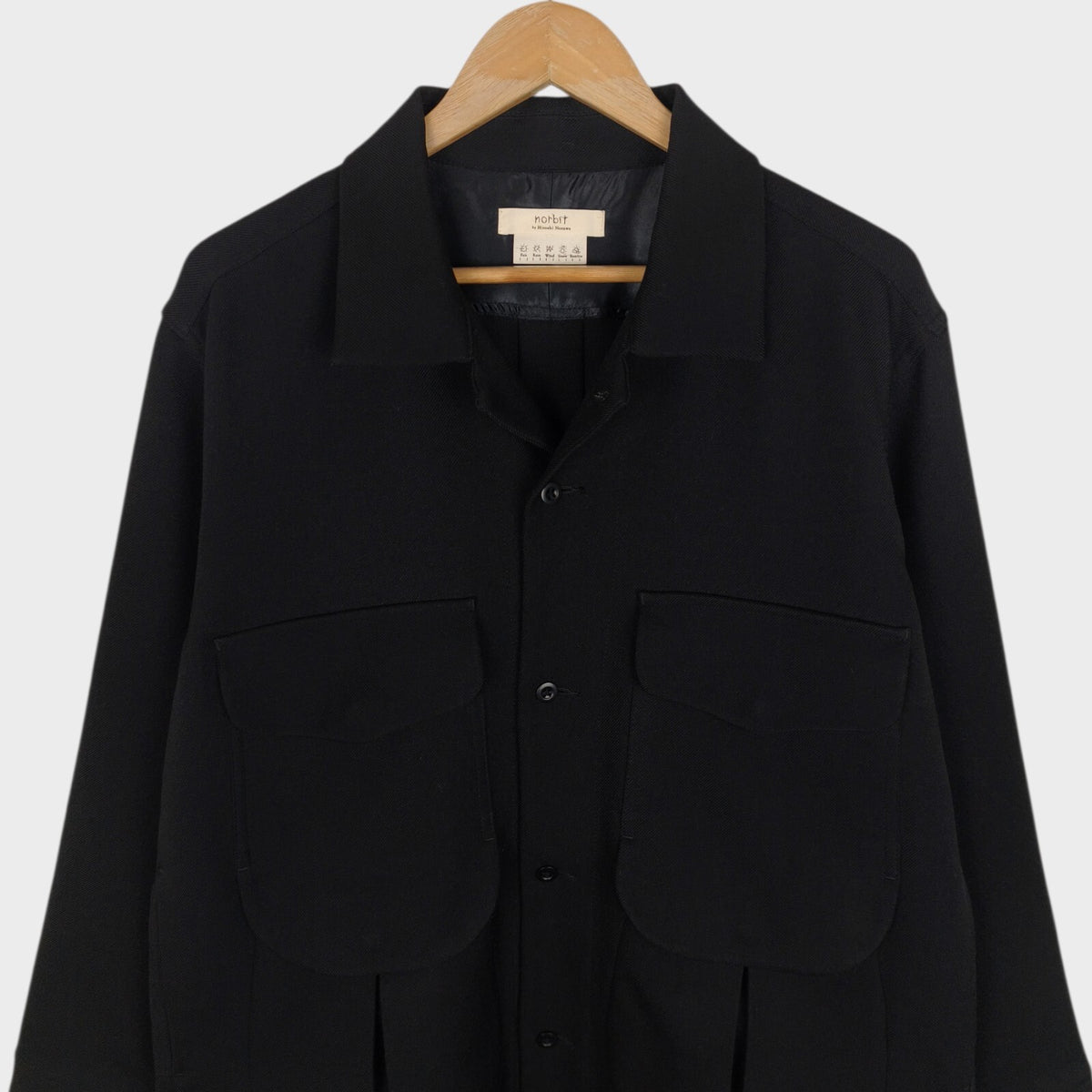NORBIT BY HIROSHI NOZAWA Men's Black Multi Pocket Utility Jacket