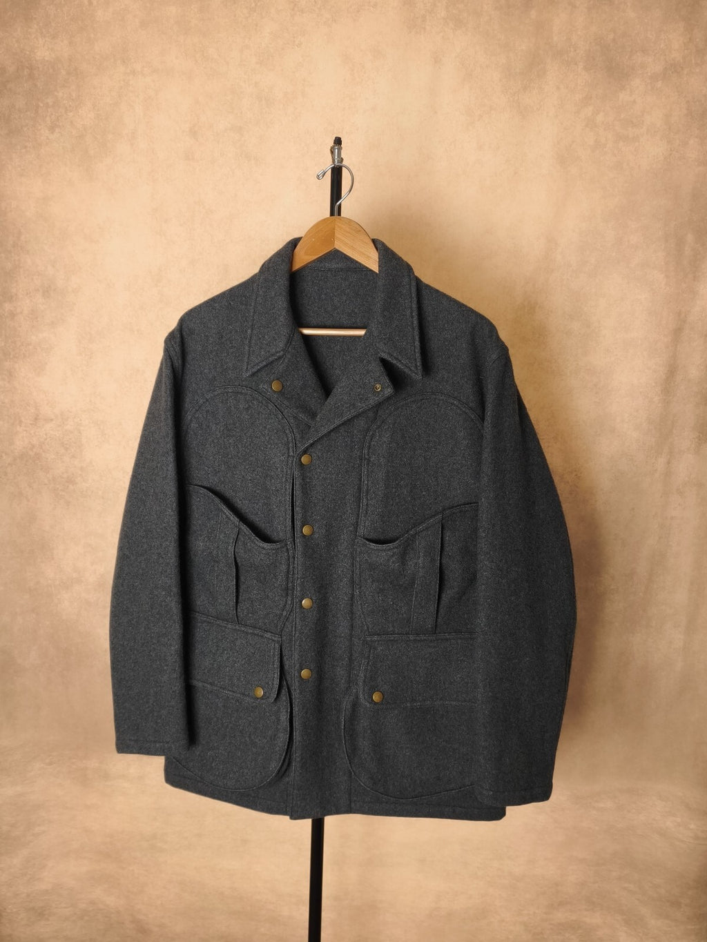 SENELIER Men's Made in Japan Grey Wool Toolbox Painter Jacket