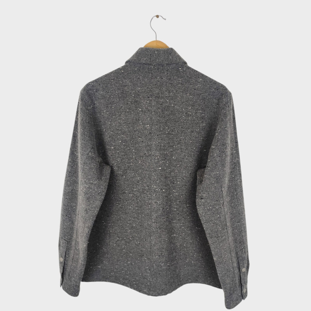 SASSAFRAS Men's Made in Japan Grey Wool Blend Leaf Blower Jacket