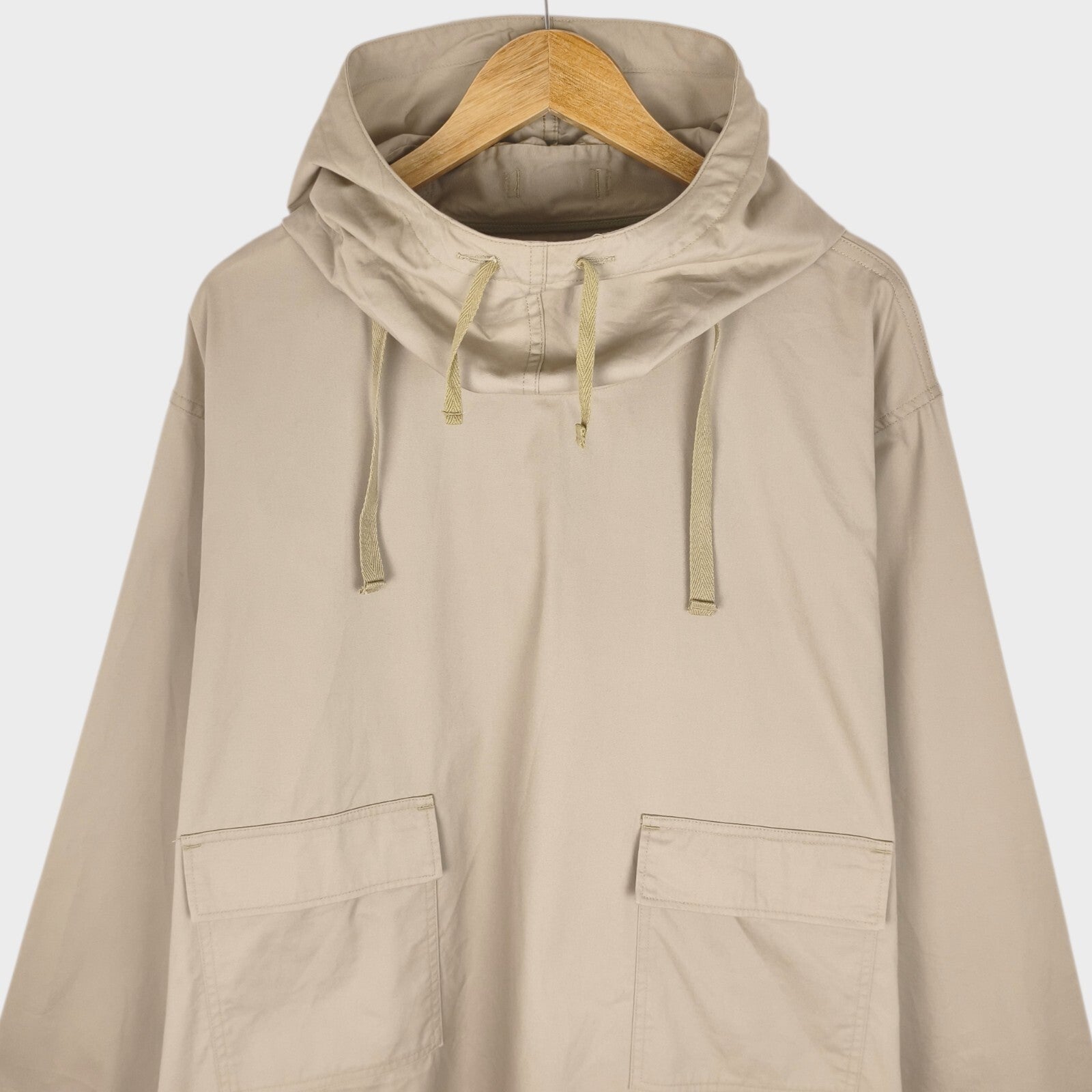 ENGINEERED GARMENTS Men's Made in USA Beige 100% Cotton Parka Cagoule Smock