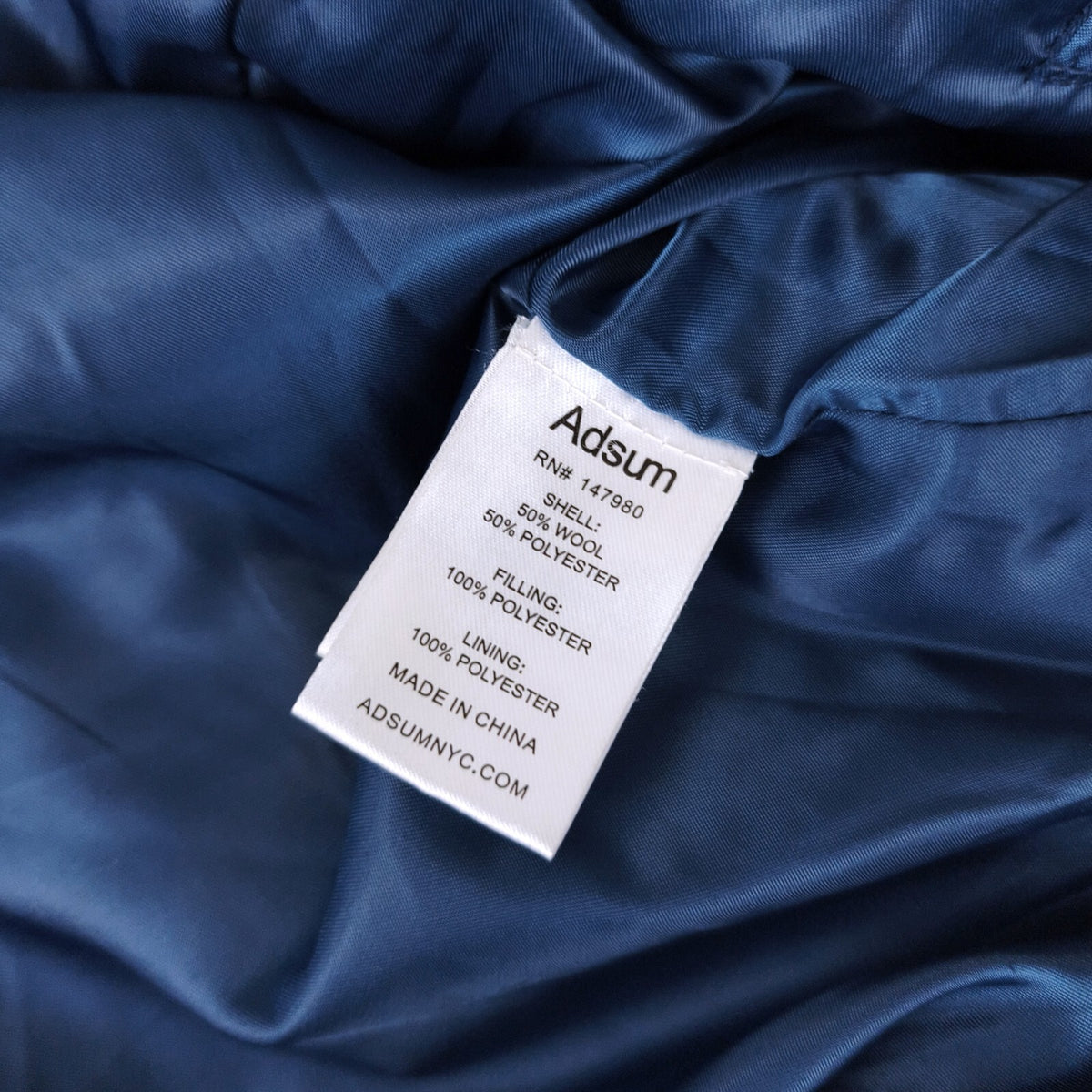 ADSUM Men's Blue Check NK Wool Blend Padded Jacket
