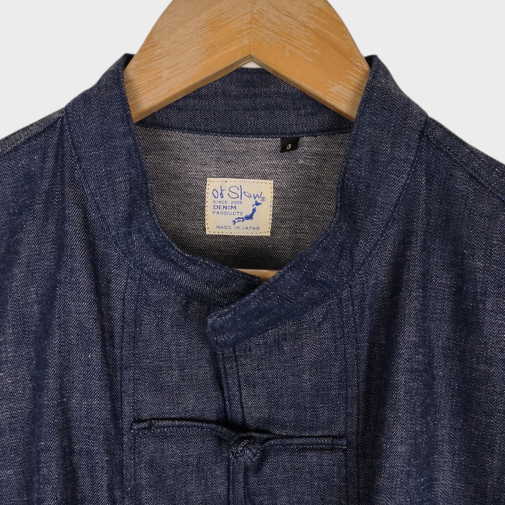 ORSLOW Men's Made in Japan Blue Denim Chinese Kung Fu Jacket