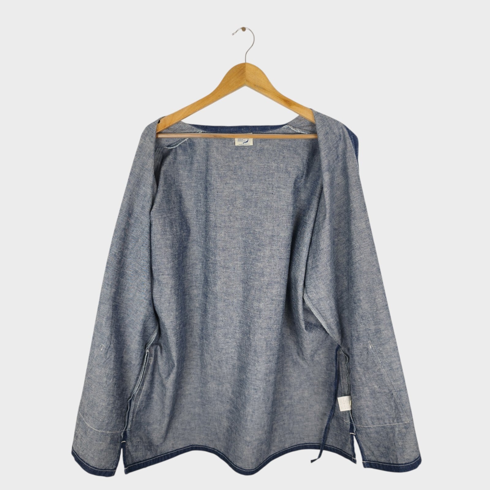 ORSLOW Men's Made in Japan Blue Denim Kimono Haori Jacket