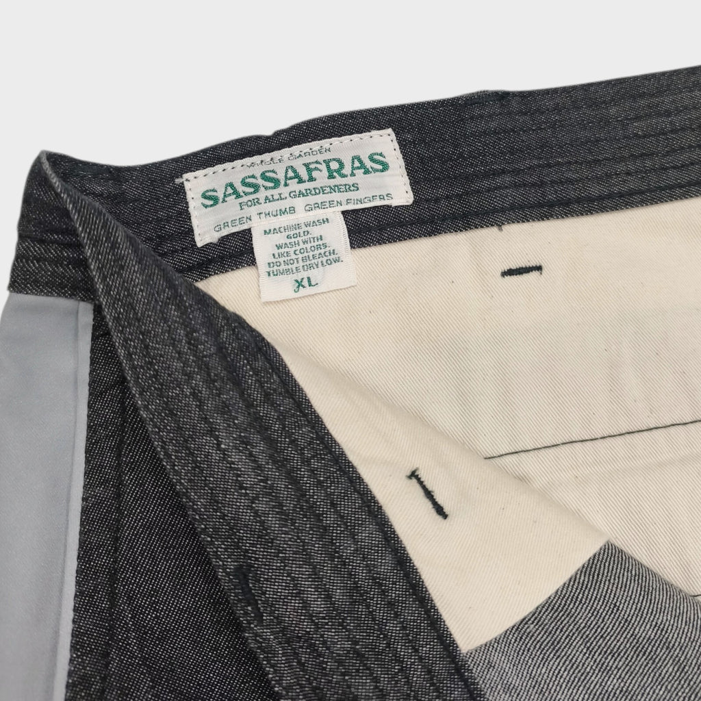 SASSAFRAS Men's Made in Japan Grey Wheel Barrow Denim Shorts