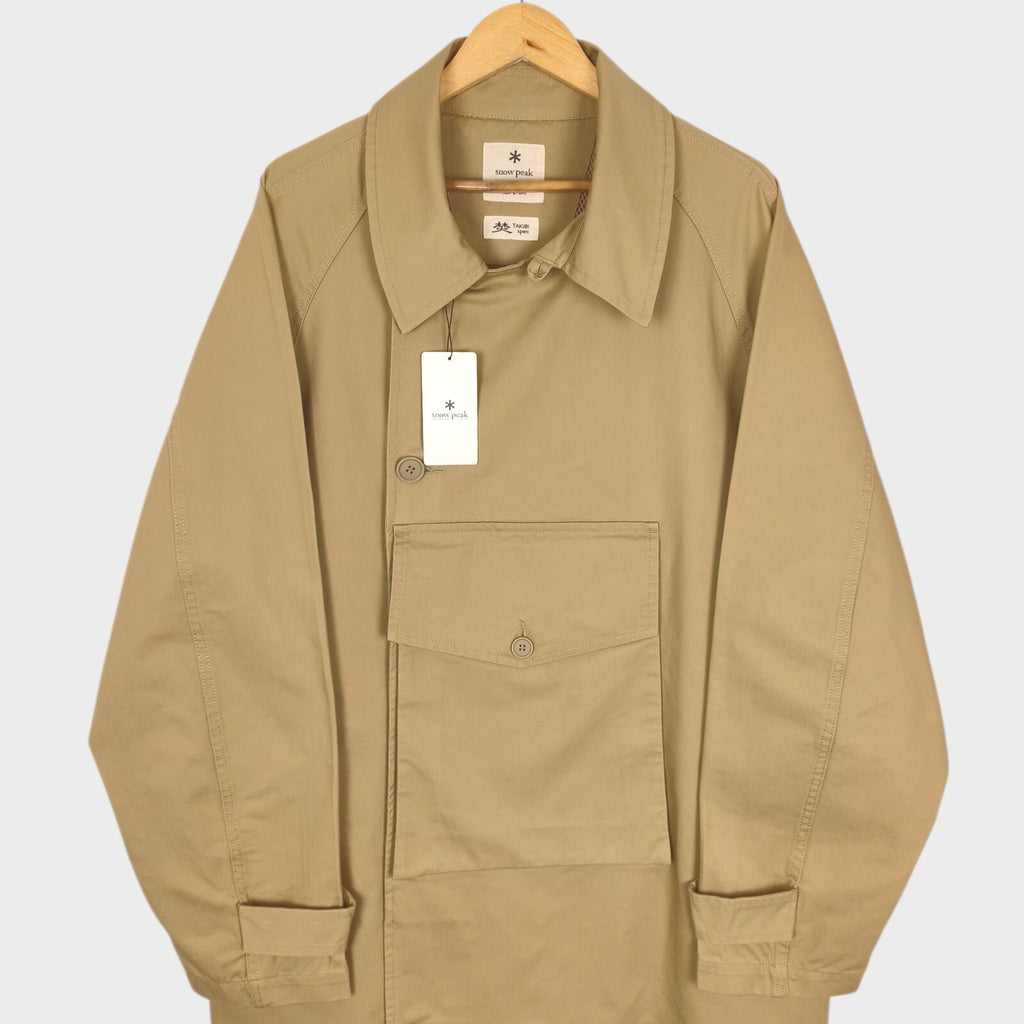 SNOW PEAK Men's Beige Takibi Spec Utility Trench Coat
