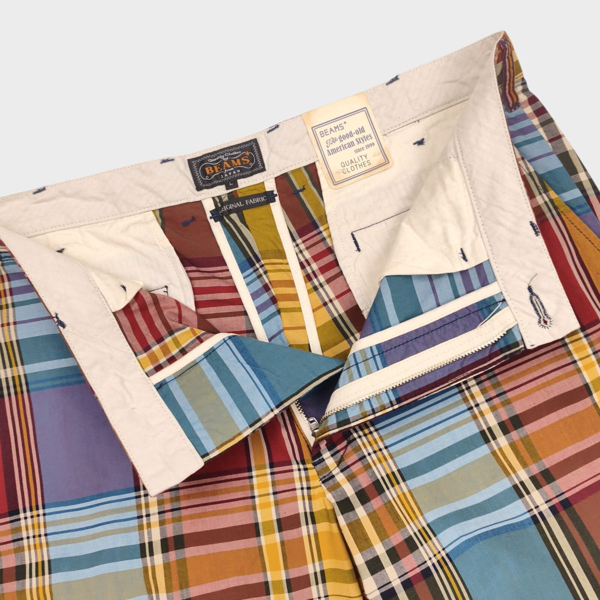 BEAMS PLUS Men's Multicoloured Checked Shorts