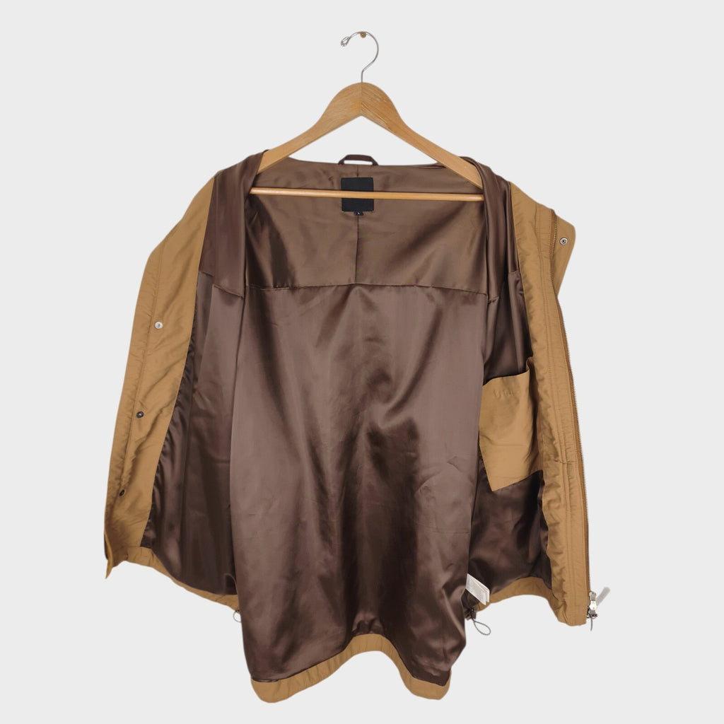 BEAMS Men's Camel Oversized Fit Corduroy Parka Jacket