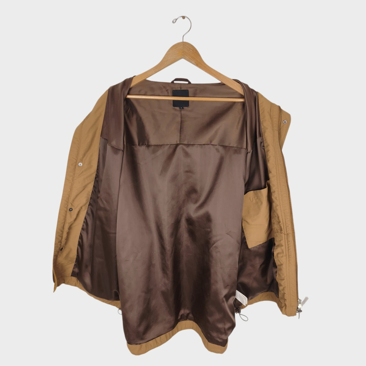 BEAMS Men's Camel Oversized Fit Corduroy Parka Jacket