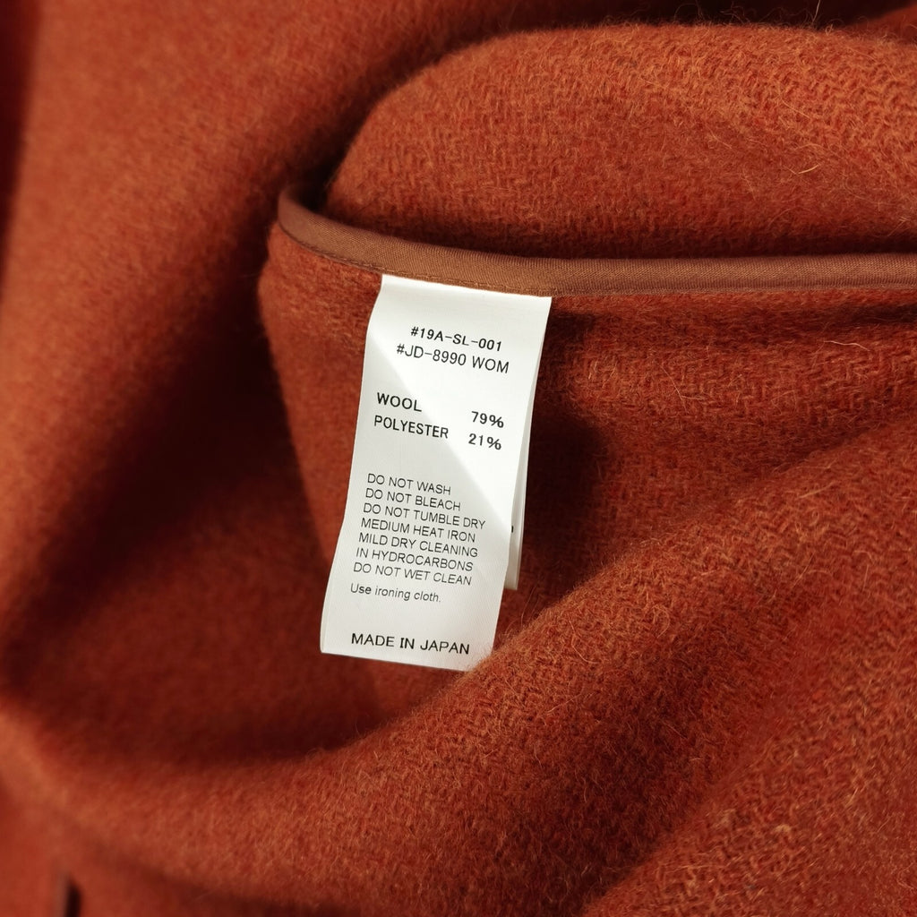 DANTON Men's Made in Japan Orange Wool Melton Collarless Jacket
