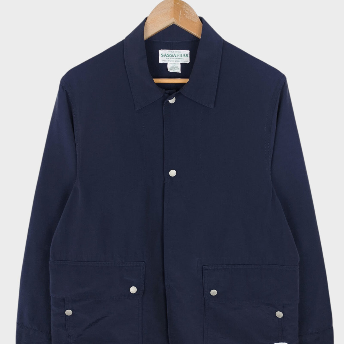 SASSAFRAS Men's Made in Japan Navy 60/40 Cotton Blend Fall Leaf Jacket