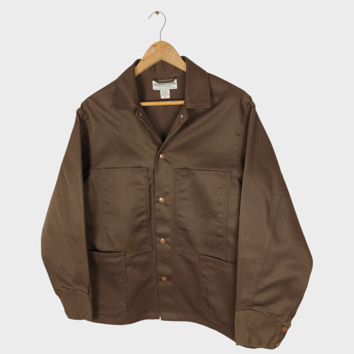 SASSAFRAS Men's Made in Japan Brown Transplant Chore Jacket