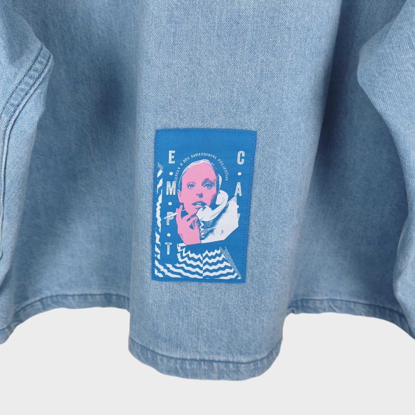 CAV EMPT Men's Made in Japan Washed Blue Short Denim Jacket