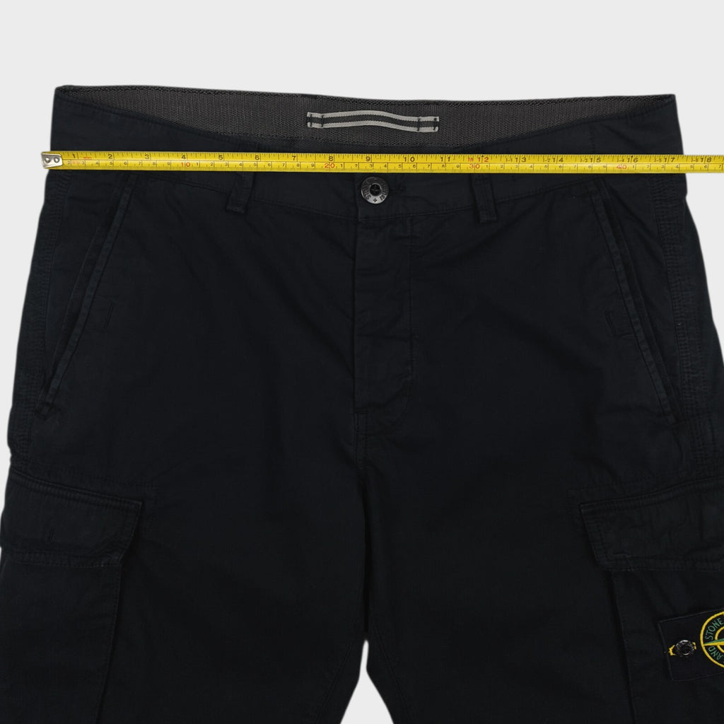STONE ISLAND Men's Black Garment Dyed Type SL Cargo Shorts