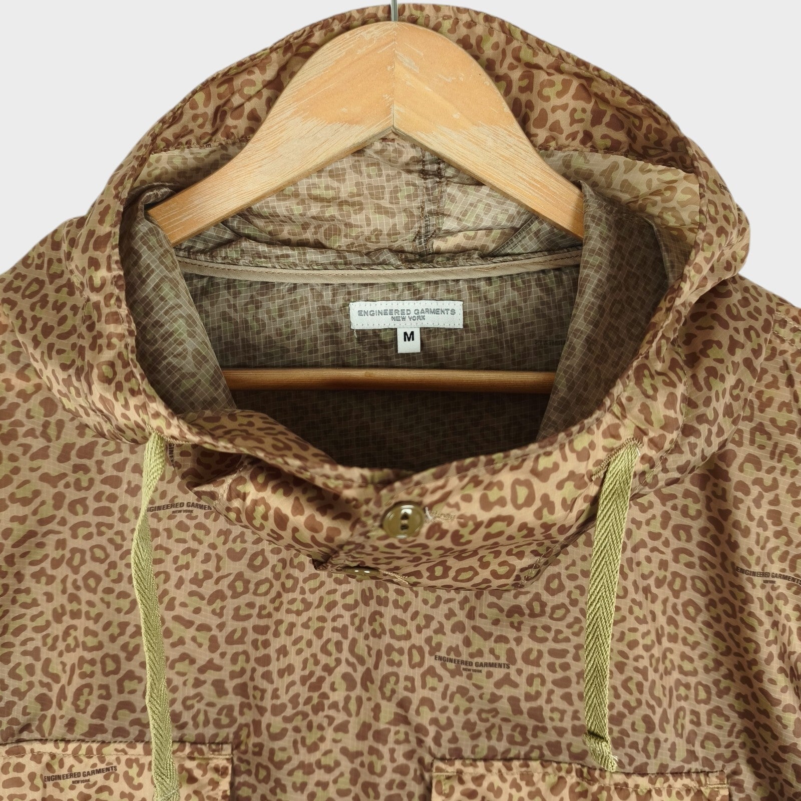 ENGINEERD GARMENTS Men's Made in USA Leopard Print Smock Parka Jacket