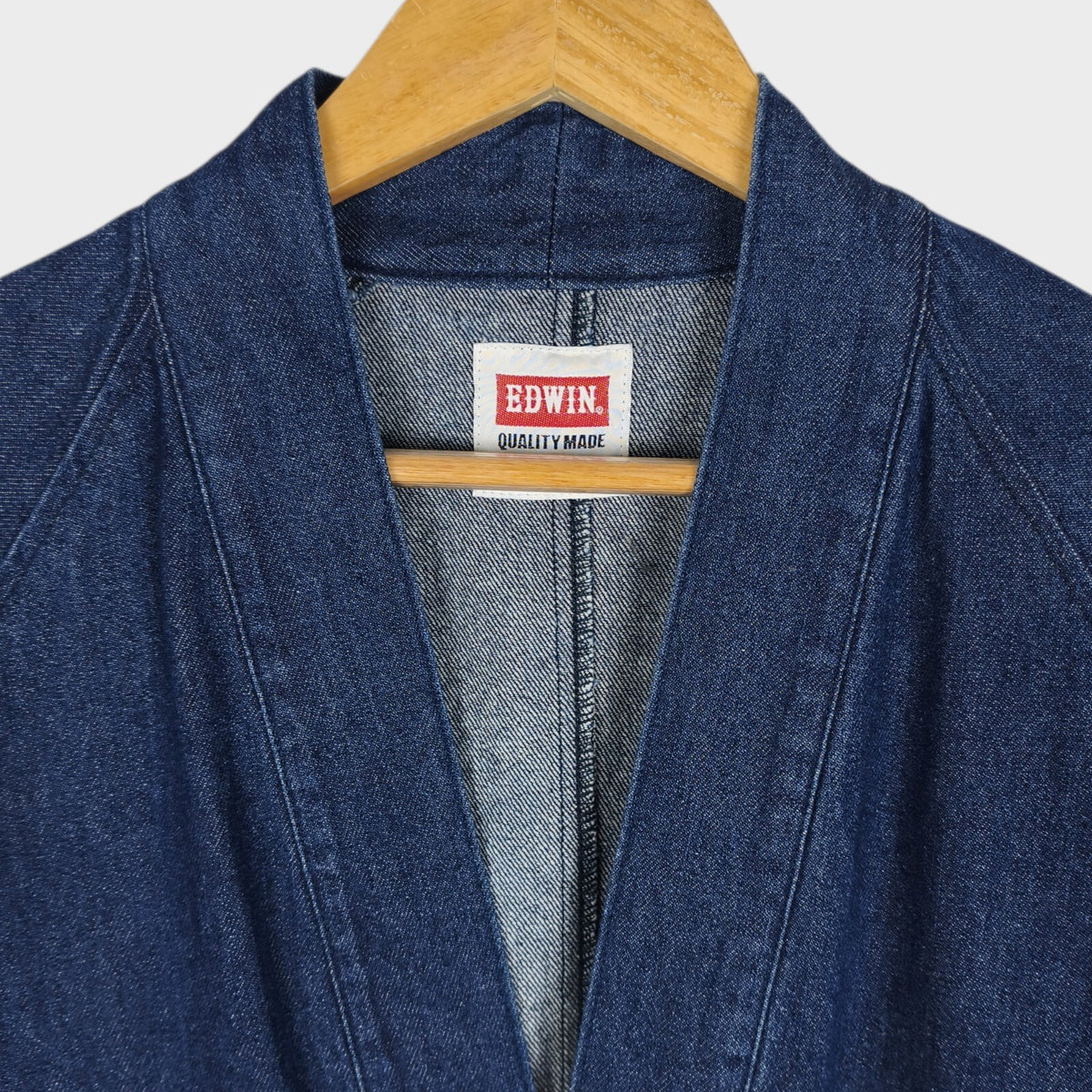 EDWIN Japan Men's Blue Denim V-Neck Cardigan Jacket
