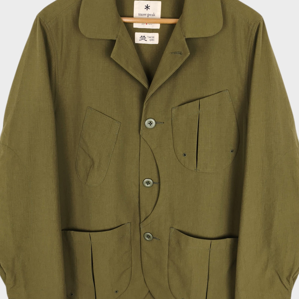 SNOW PEAK Men's Olive Green Takibi Spec Hunting Chore Jacket