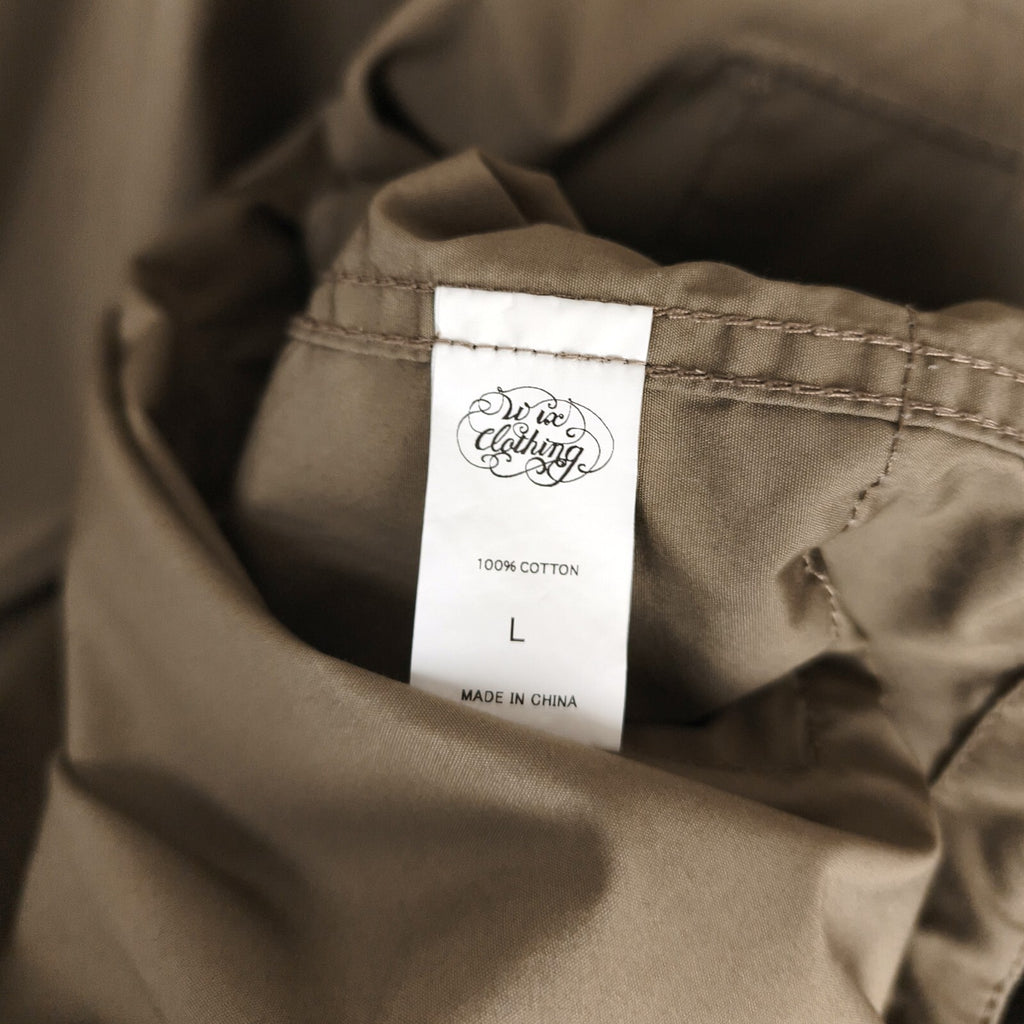 WAX ORIGINAL Japan Men's Coyote Taupe 100% Ventile Cotton Utility Jacket