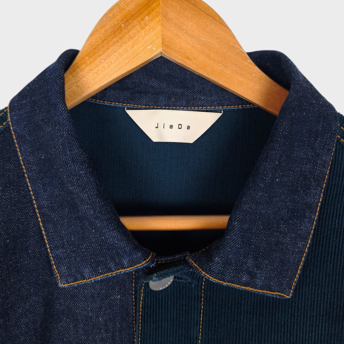 JIEDA Men's Made in Japan Switching Denim Corduroy Boxy Fit Trucker Jacket
