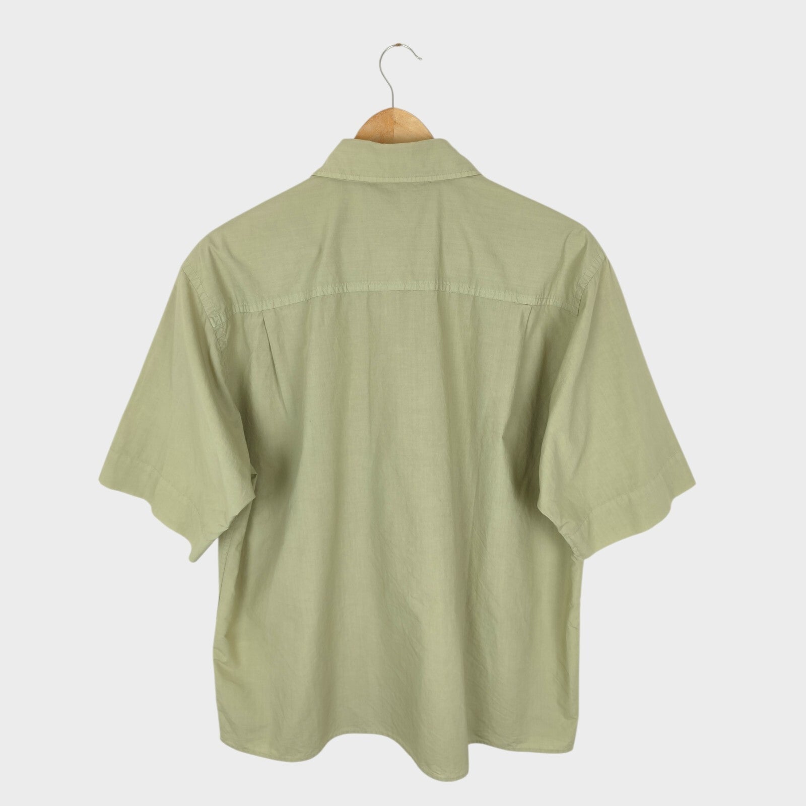 MHL MARGARET HOWELL Men's Pistachio Green Relaxed Fit Cotton Linen Shirt