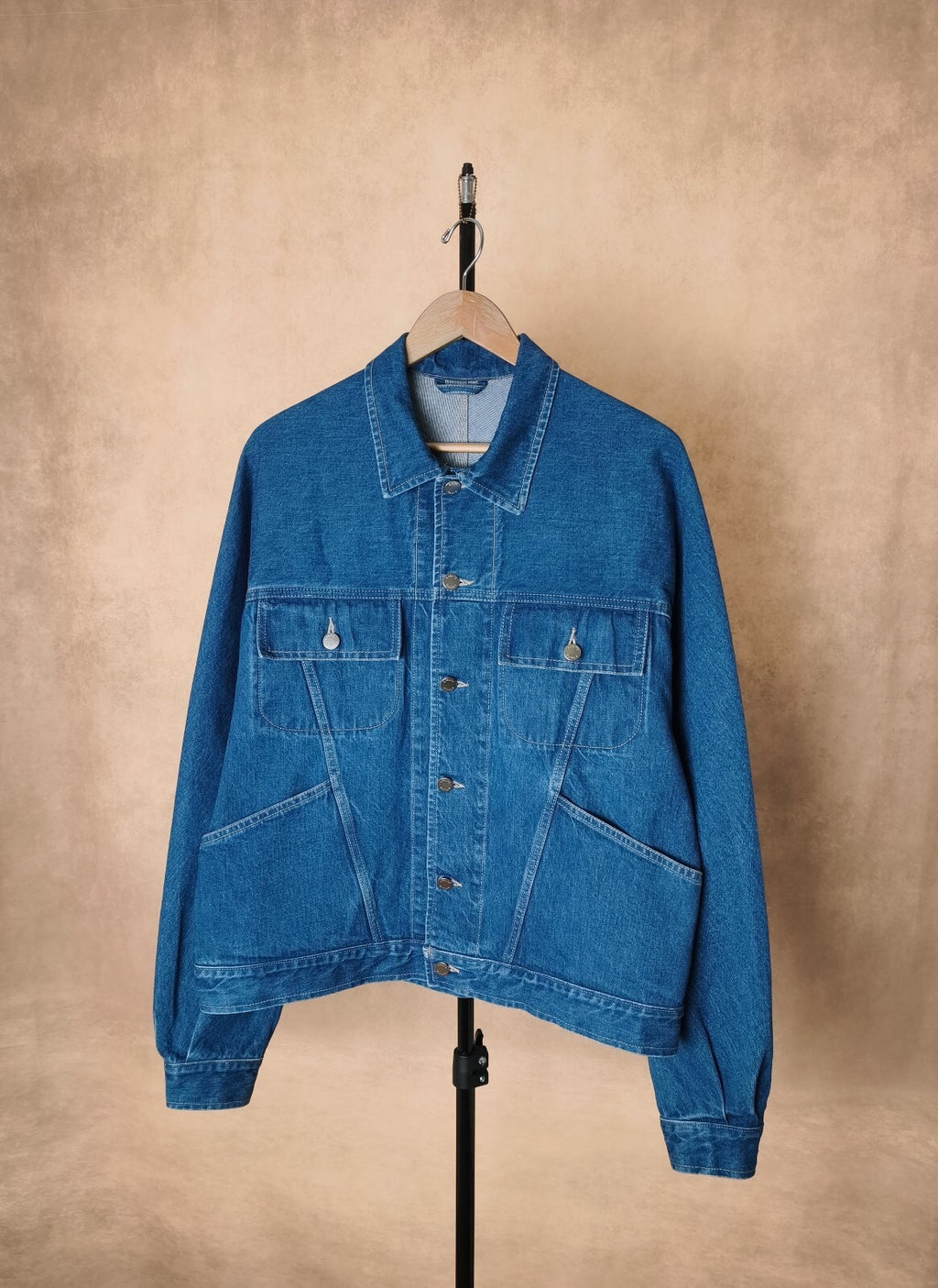 E.TAUTZ Men's Blue Made in England Cropped Core Denim Jacket