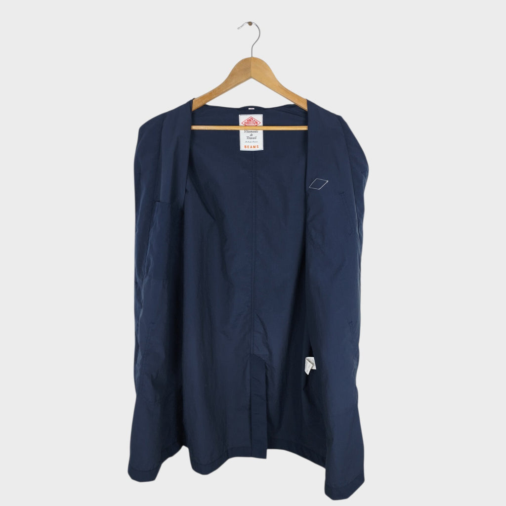 DANTON x BEAMS Men's Made in Japan Navy Blue Nylon Coat Jacket