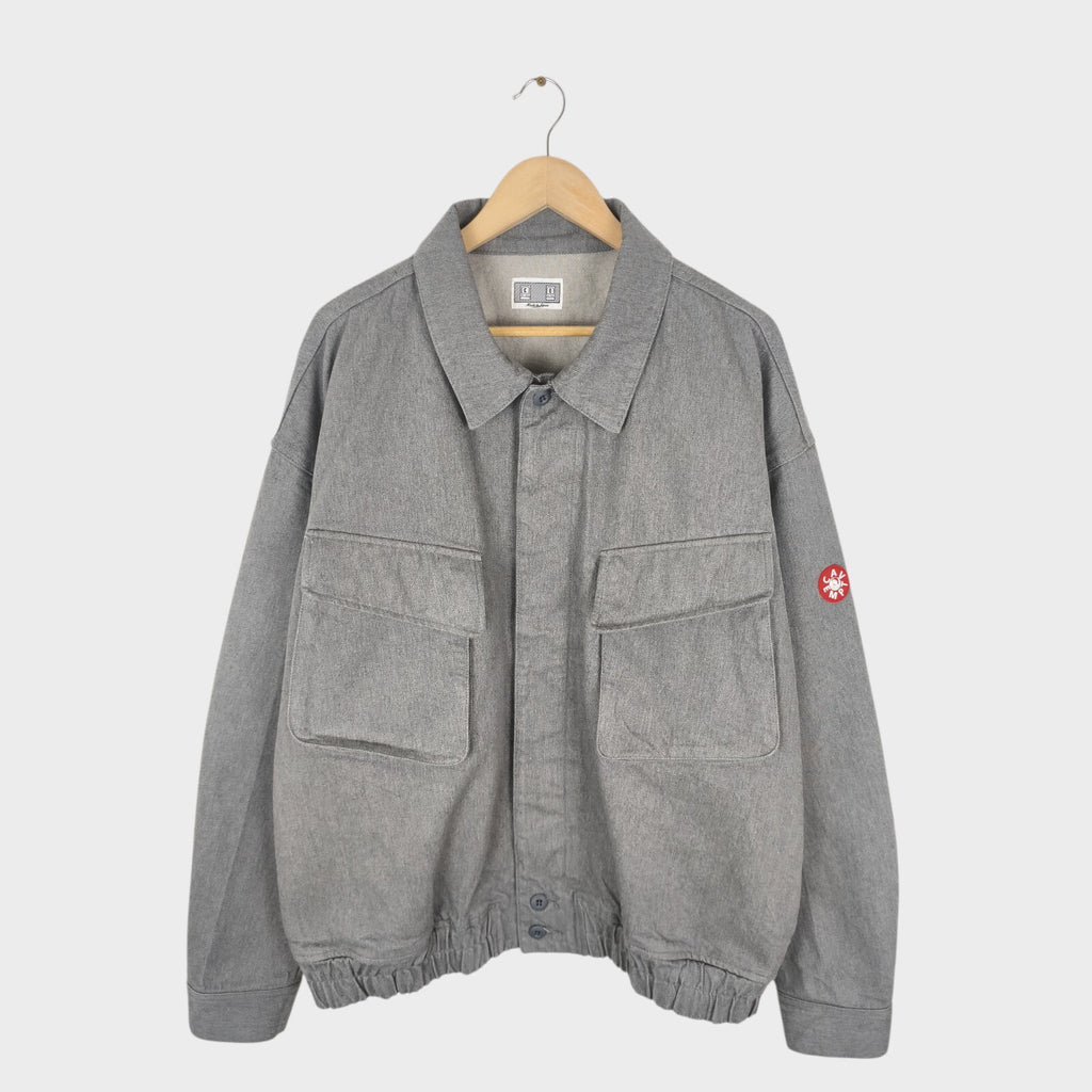 CAV EMPT Men's Made in Japan Grey Heavyweight Denim Community Bomber Jacket