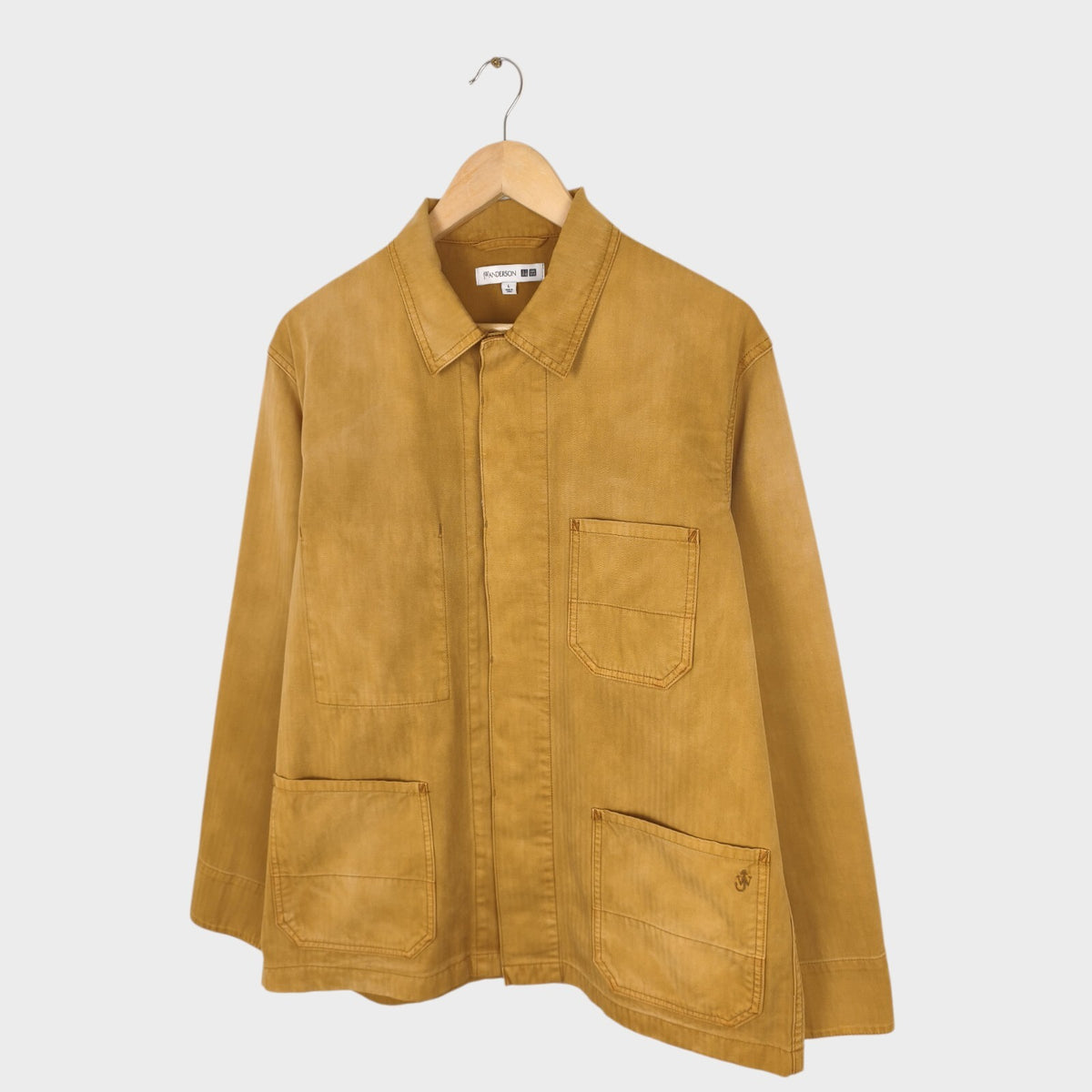 JW ANDERSON x UNIQLO Men's Washed Brown Embroidered Logo Chore Jacket