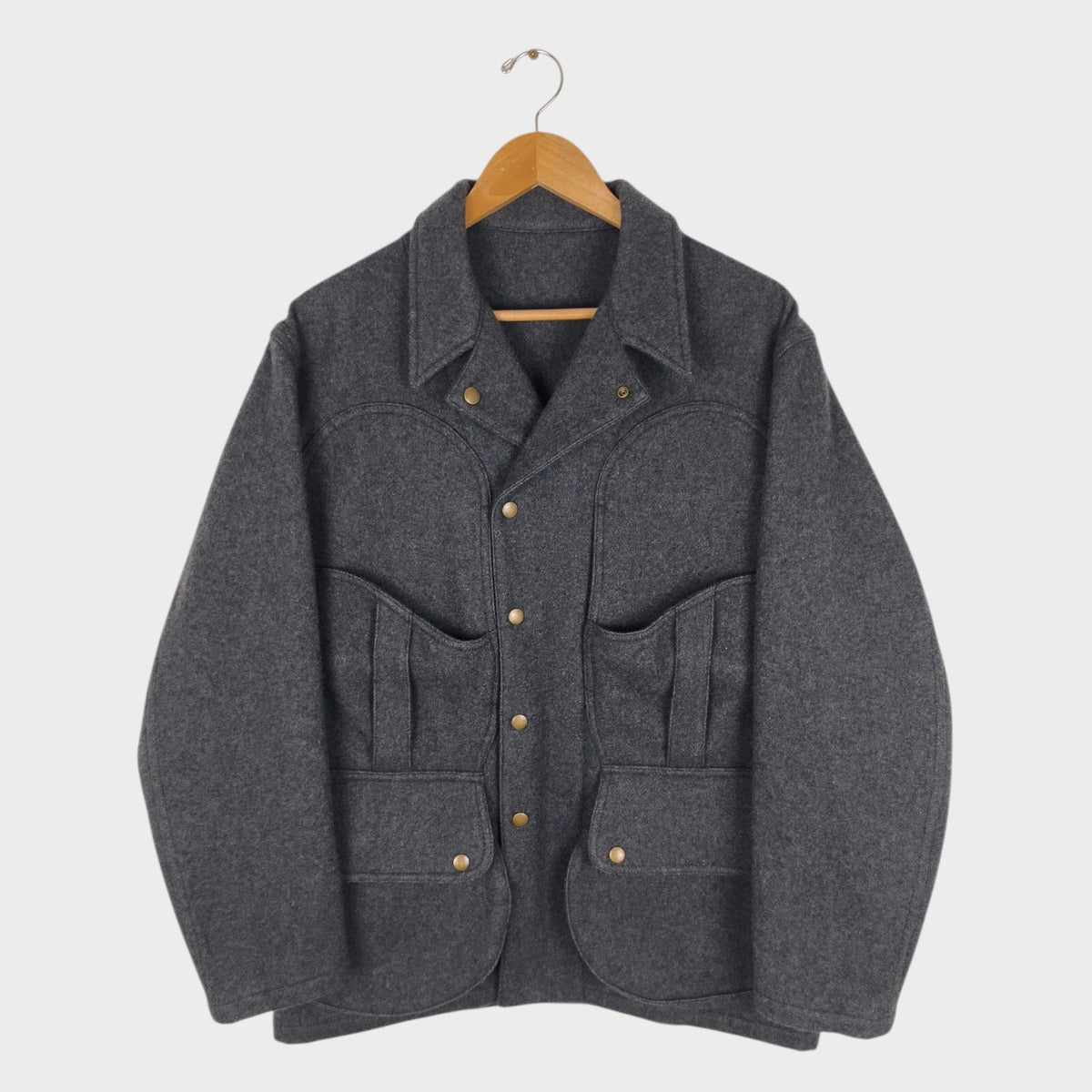 SENELIER Men's Made in Japan Grey Wool Toolbox Painter Jacket