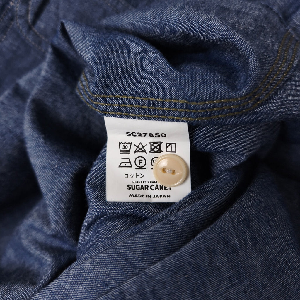 SUGAR CANE Men's Made in Japan Blue Chambray Work Shirt