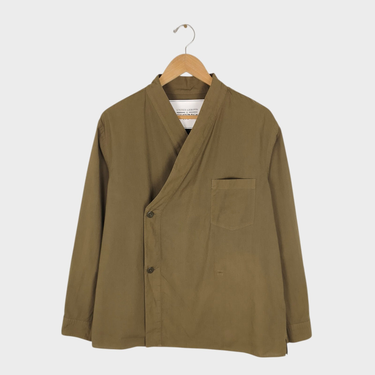 UNITED ARROWS & SONS Men's Made in Japan Olive Green Double Breasted Overshirt
