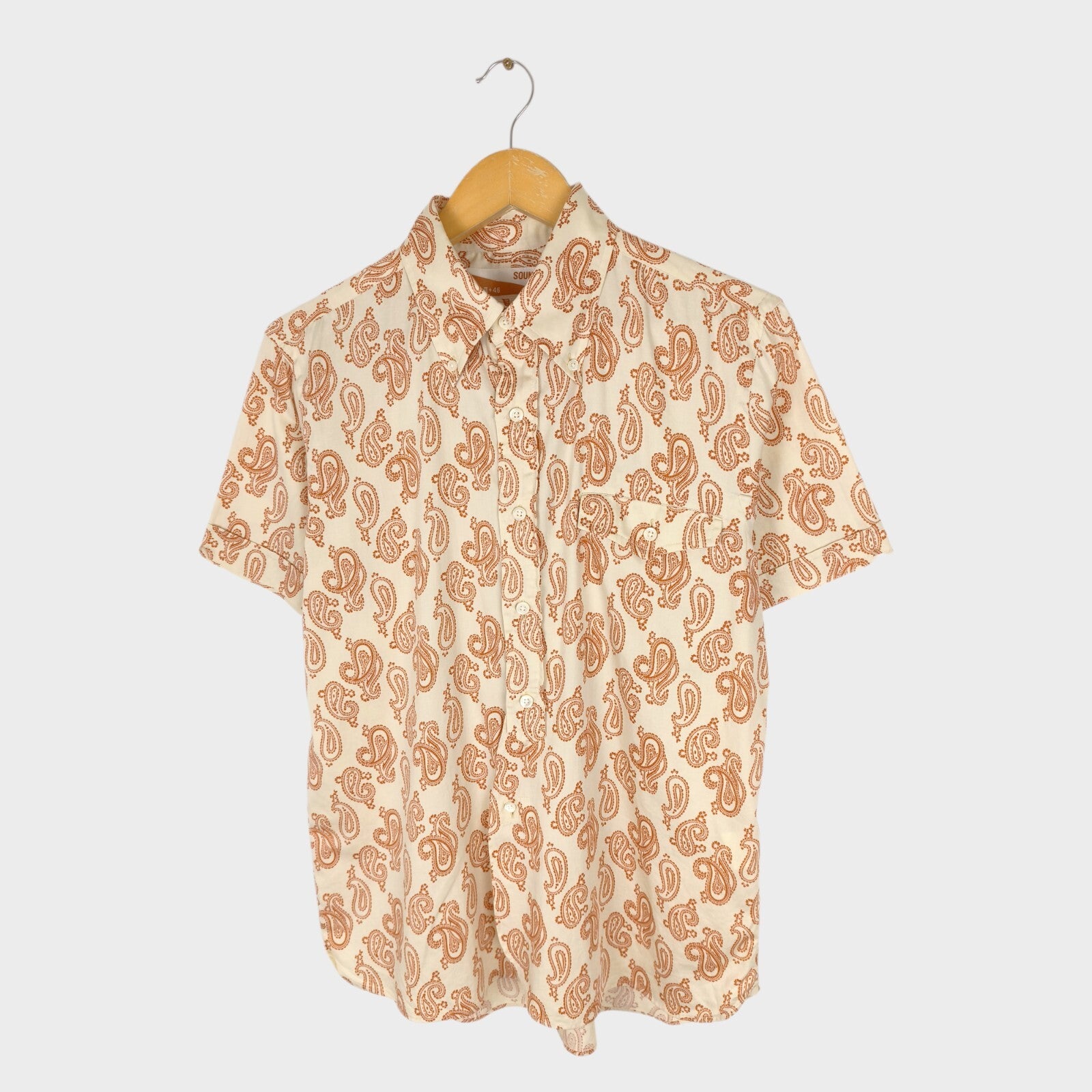 SOUNDMAN Men's Made in Japan Paisley Print Short Sleeved Shirt