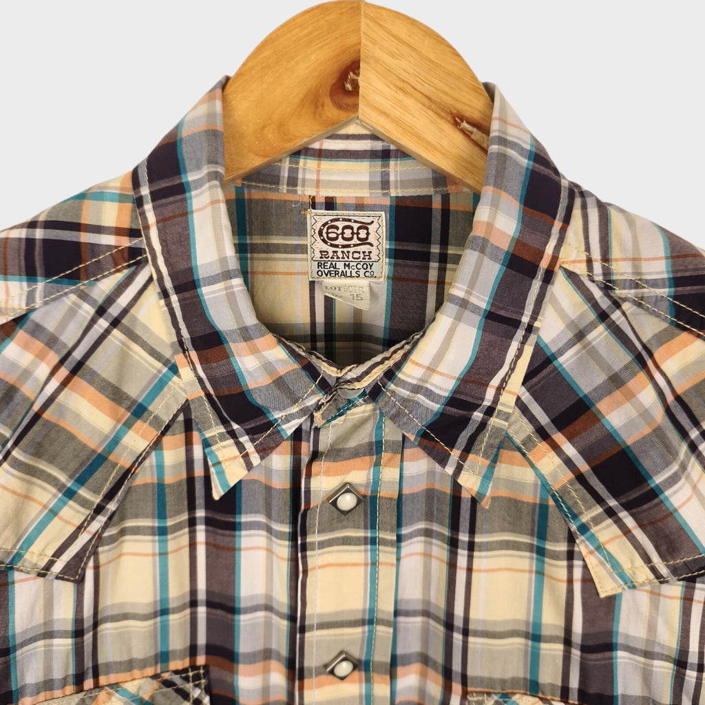 THE REAL MCCOY'S Men's Made in Japan 600 Ranch Checked Western Shirt