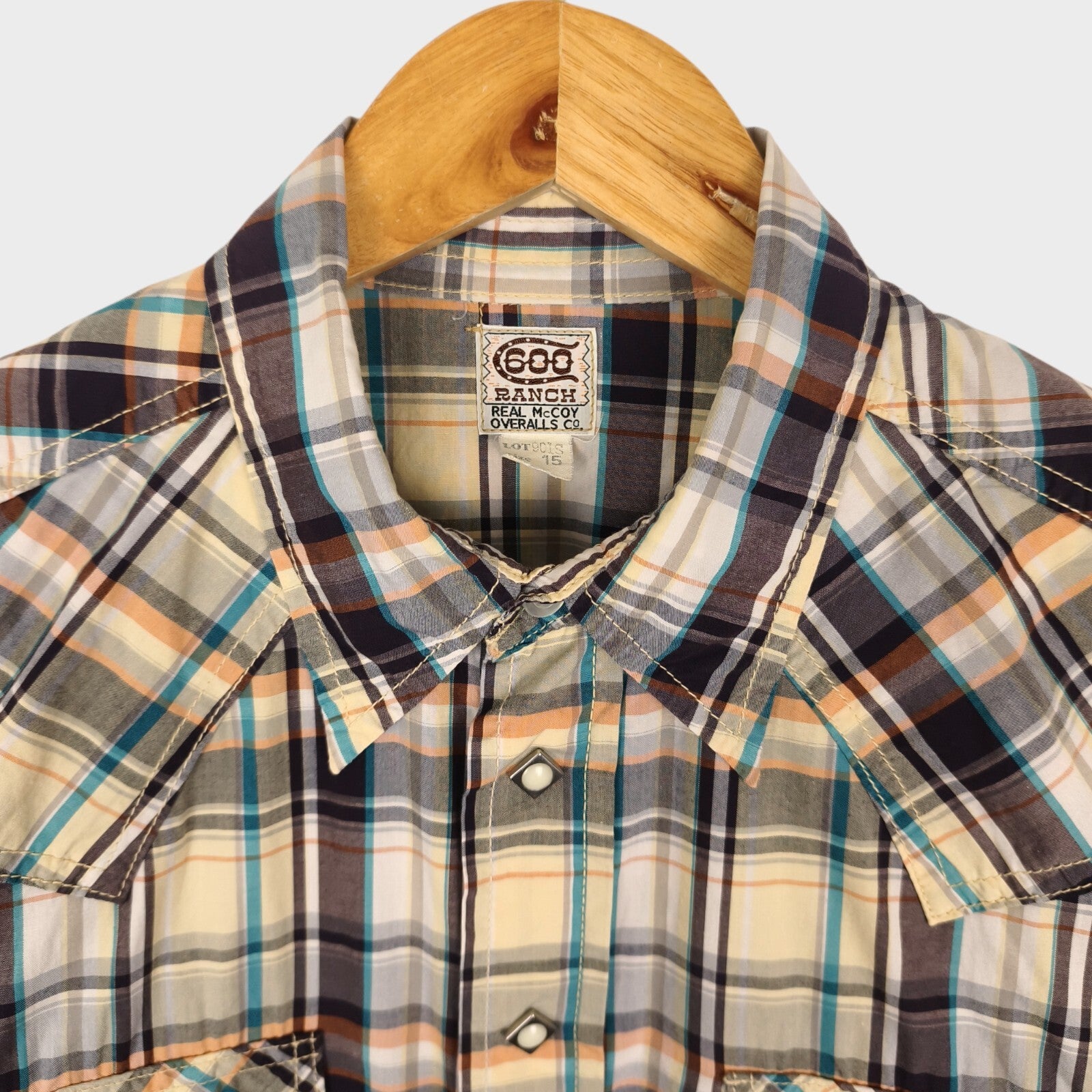 THE REAL MCCOY'S Men's Made in Japan 600 Ranch Checked Western Shirt