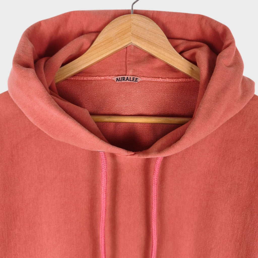AURALEE Men's Made in Japan Salmon Pink Heavyweight Cotton Blend Hoodie