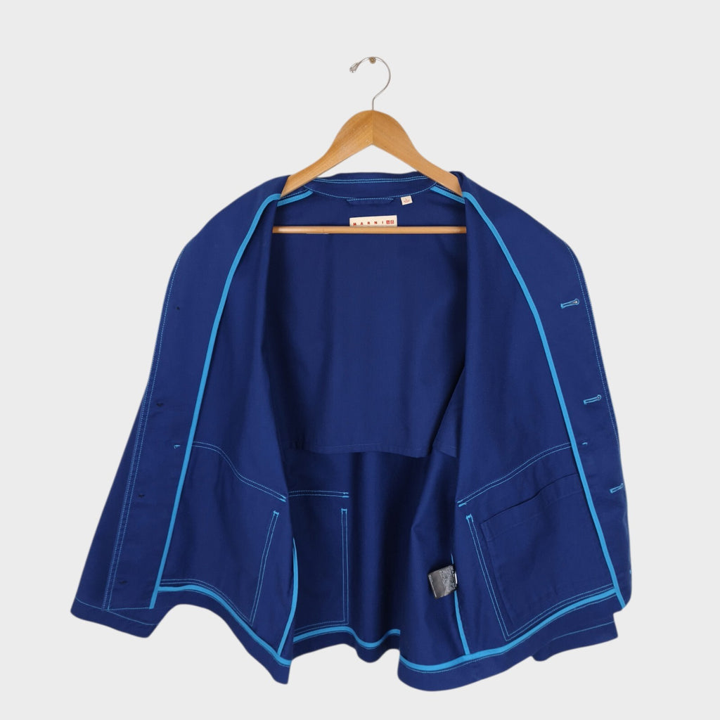 MARNI x UNIQLO Men's Blue Cotton Twill Utility Chore Jacket
