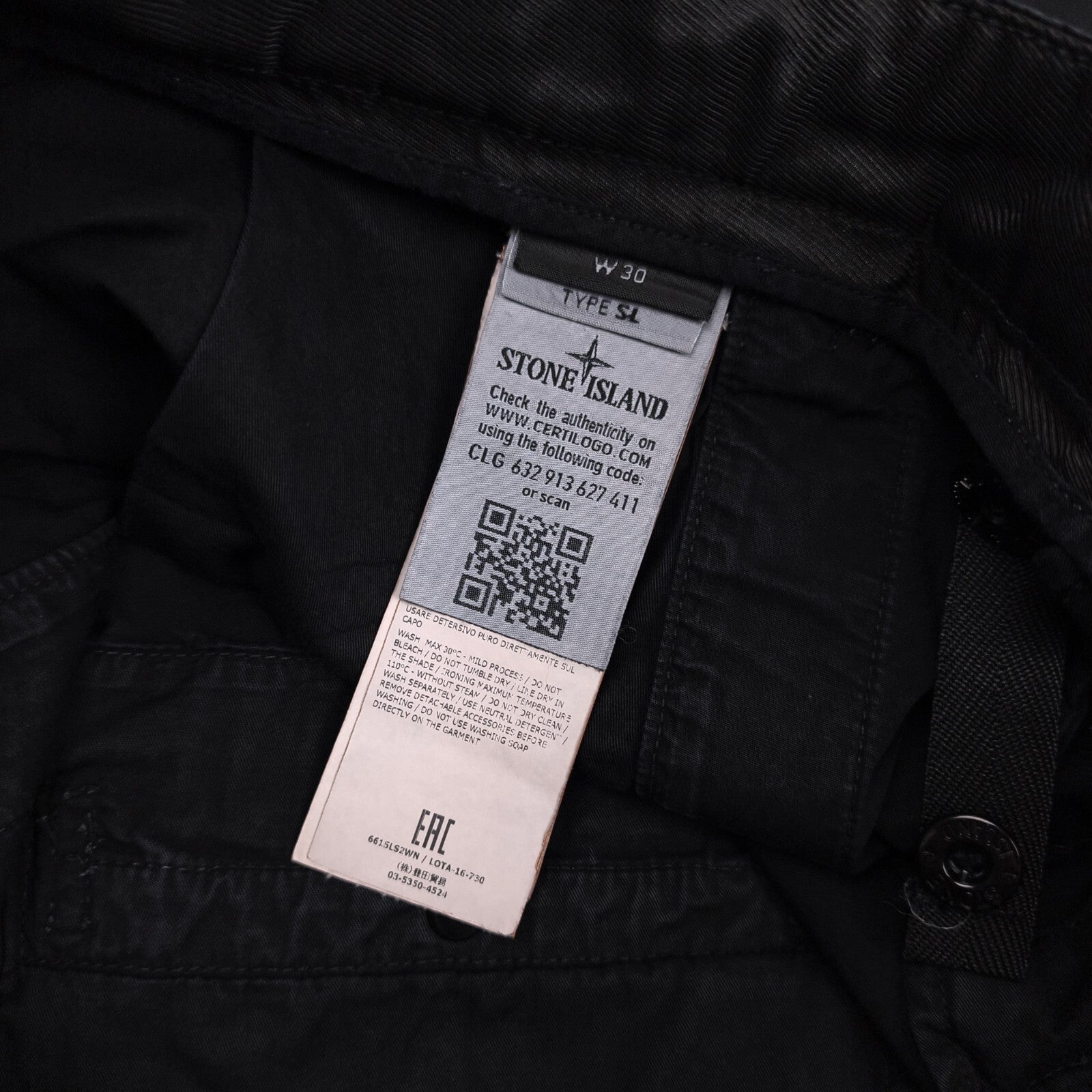 STONE ISLAND Men's Black Garment Dyed Type SL Cargo Shorts