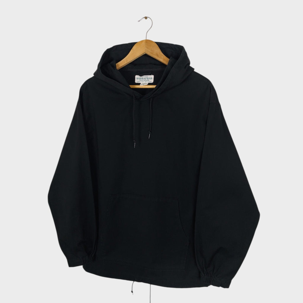 SASSAFRAS Men's Made in Japan Black Cotton Gardener Bud Smock