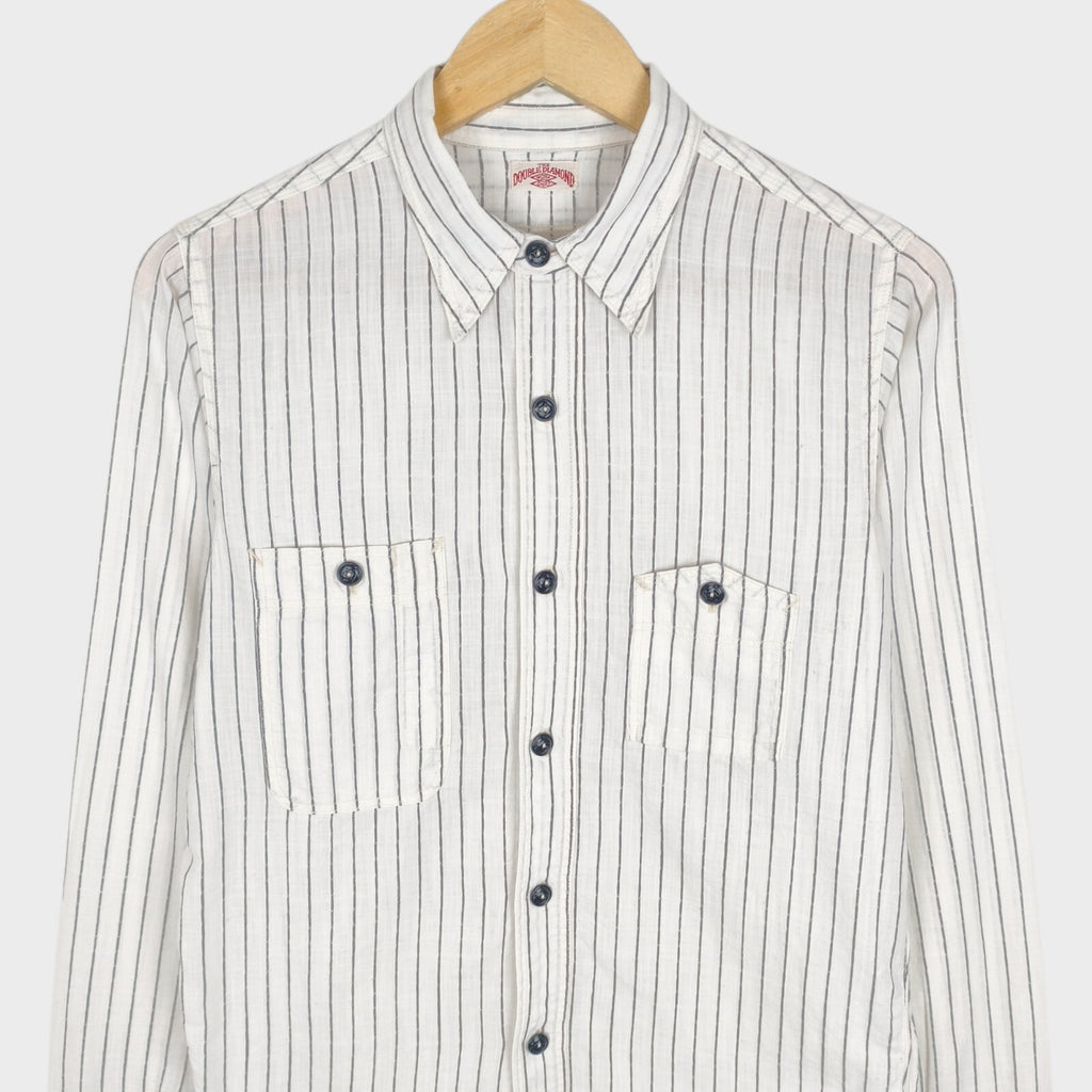 THE REAL MCCOY'S Men's Made in Japan Double Diamond Striped Cotton Shirt