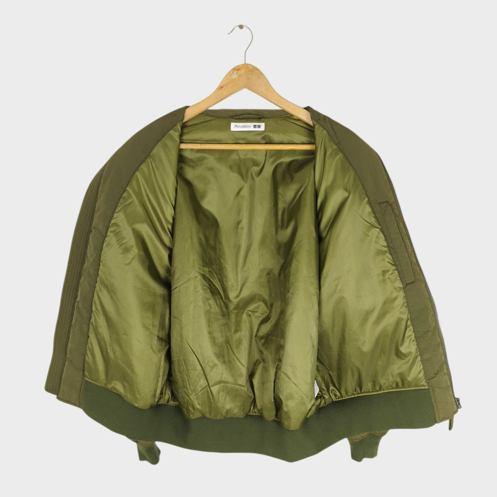 J.W. ANDERSON x UNIQLO Men's Khaki Green Nylon MA-1 Bomber Jacket