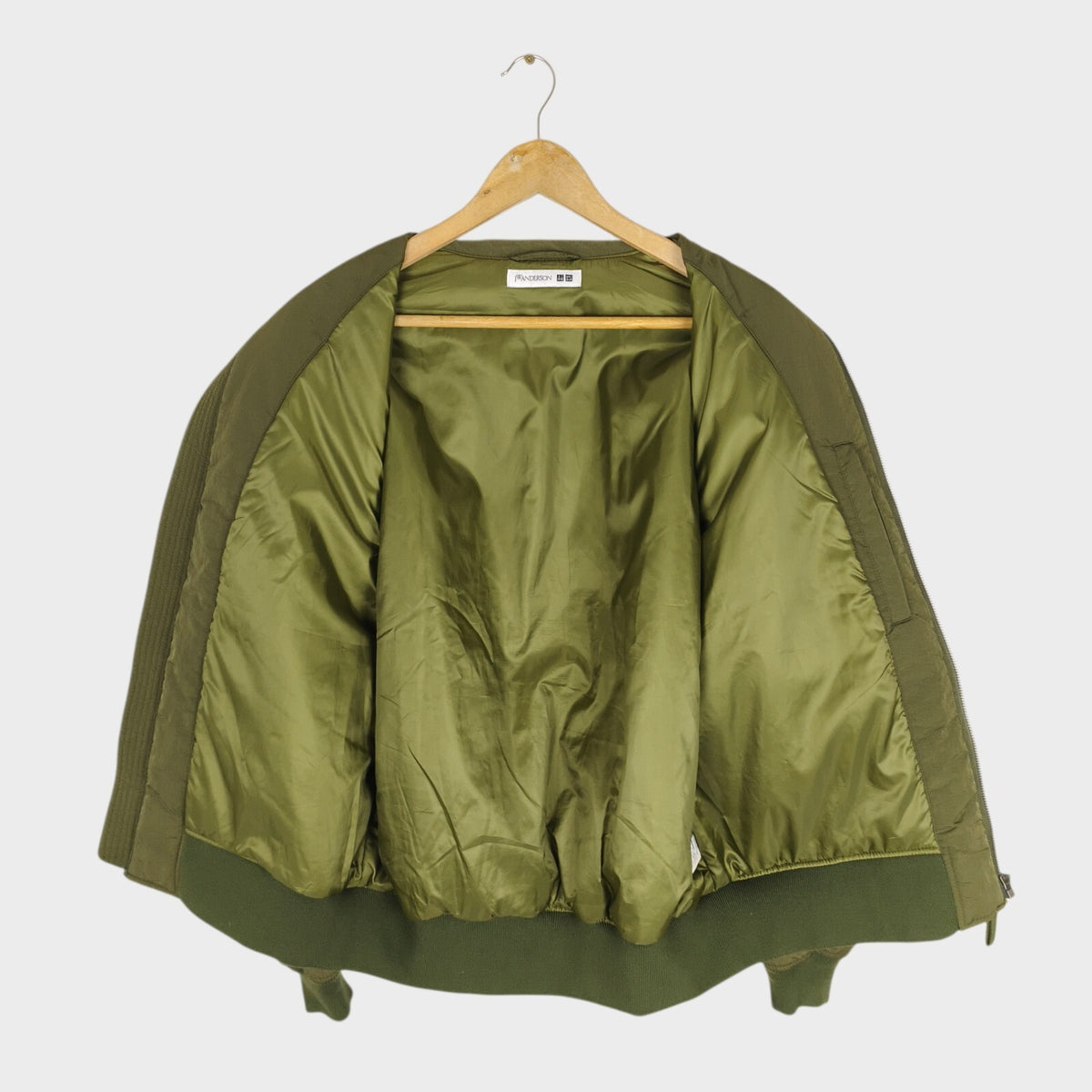 J.W. ANDERSON x UNIQLO Men's Khaki Green Nylon MA-1 Bomber Jacket