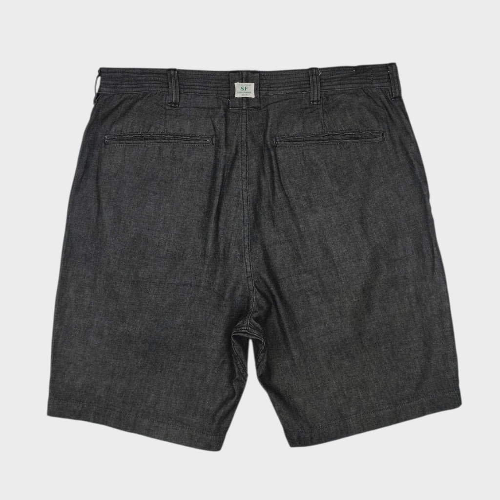 SASSAFRAS Men's Made in Japan Grey Wheel Barrow Denim Shorts