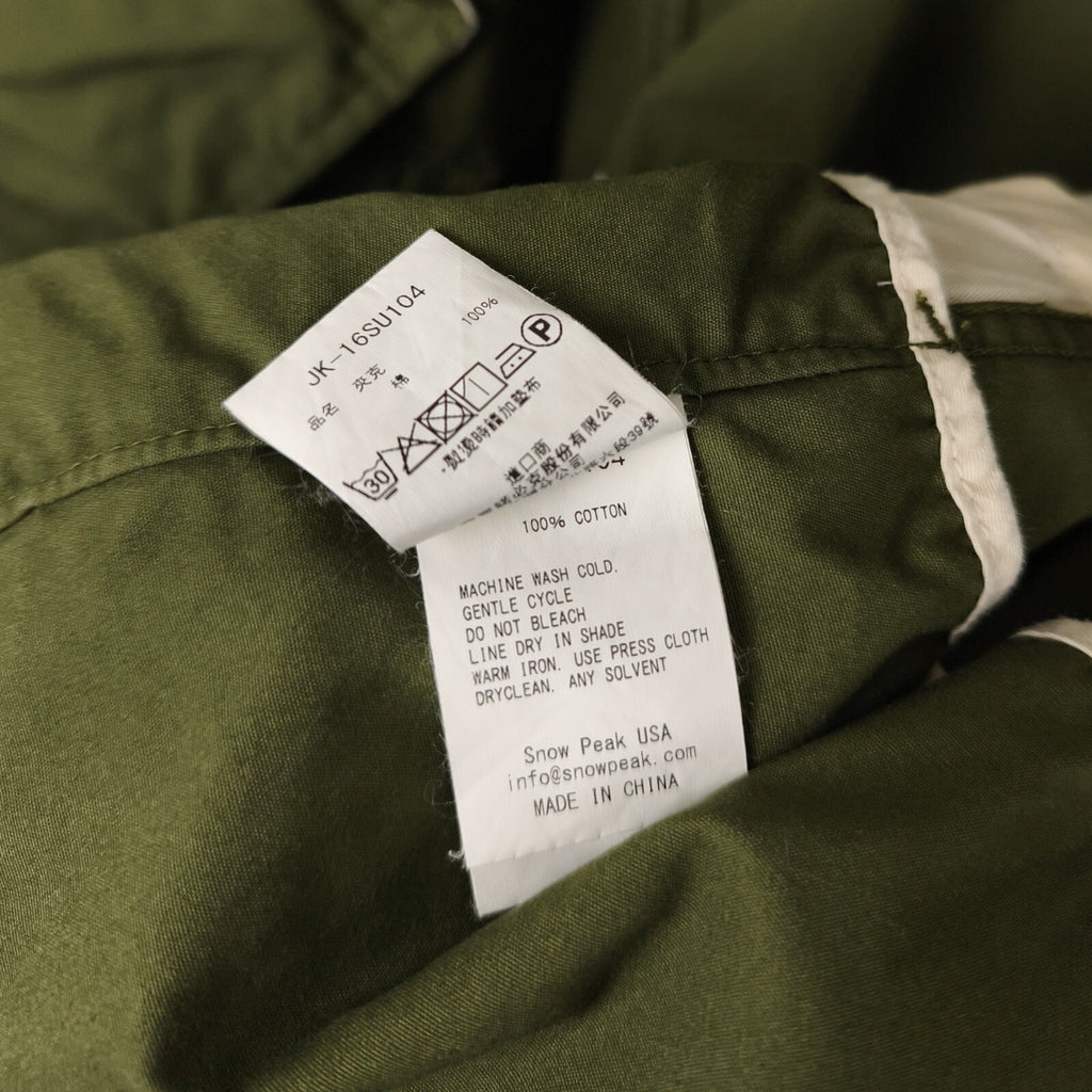 SNOW PEAK Men's Green Ventile Cotton Hunting Chore Jacket