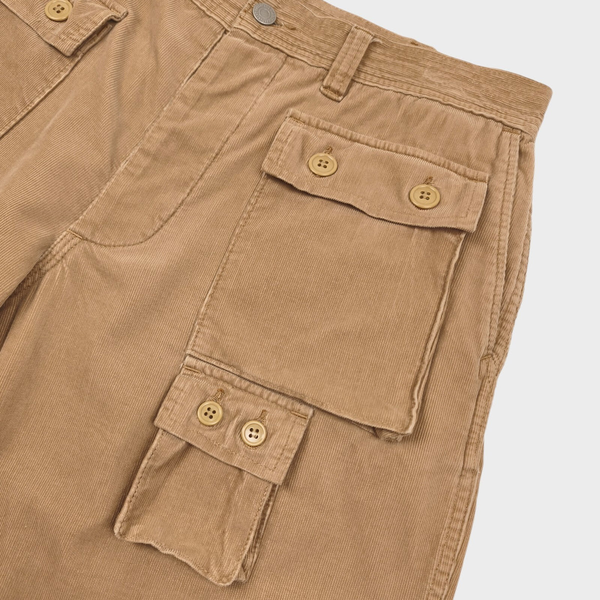 SASSAFRAS Men's Made in Japan Brown Corduroy GDU Cargo Shorts