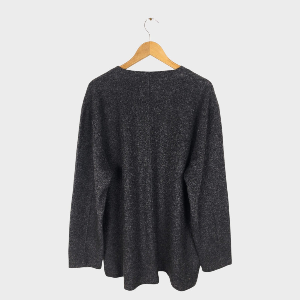 UNIVERSAL WORKS Men's Grey Wool Blend Split Neck Pullover Jumperr