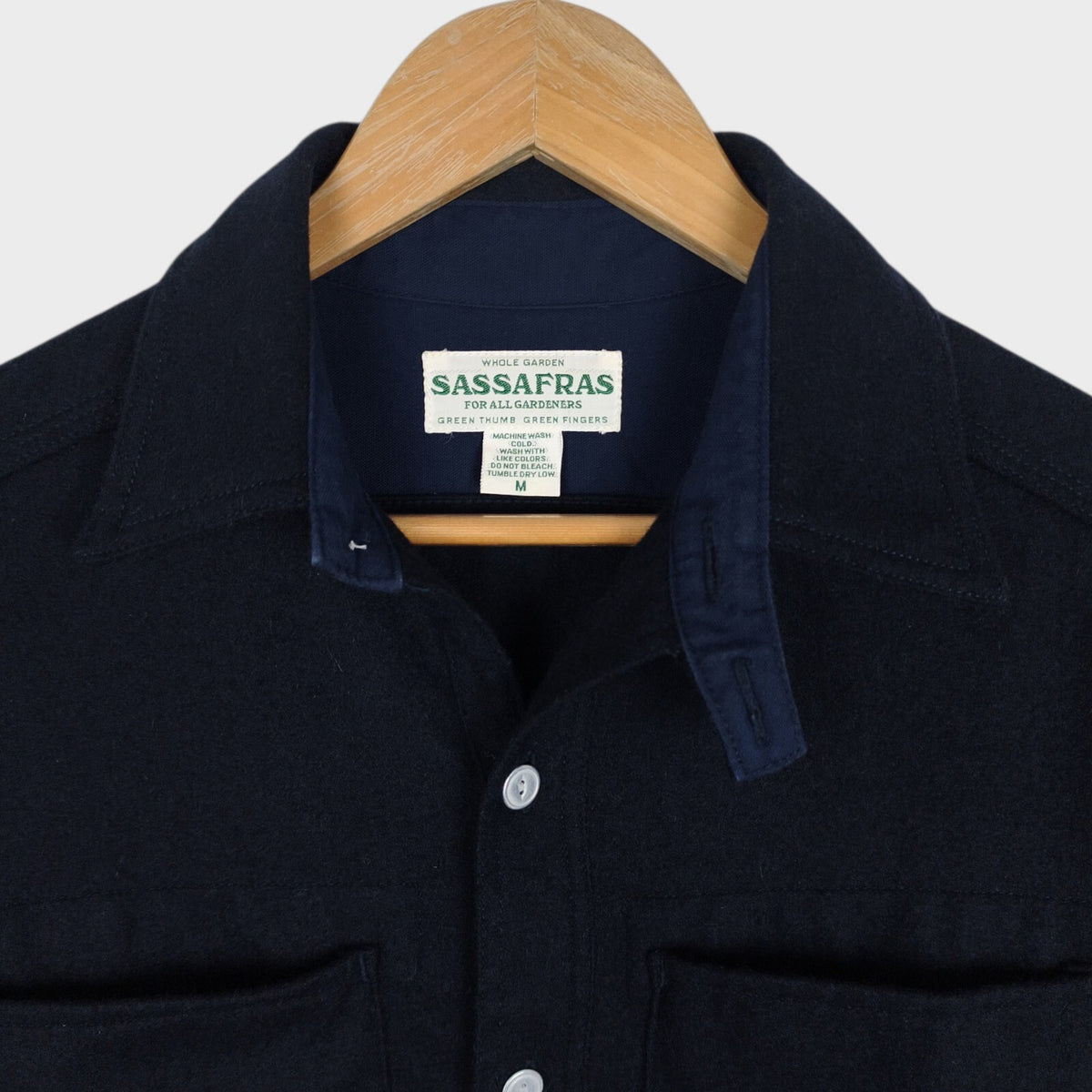 SASSAFRAS Men's Made in Japan Wool Utility Pullover Overshirt