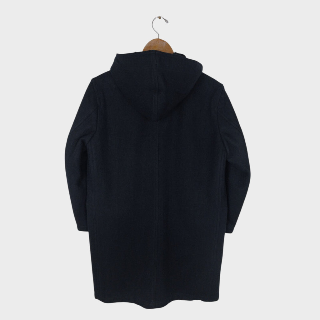 MHL MARGARET HOWELL Women's Navy Blue 100% Wool Hooded Coat
