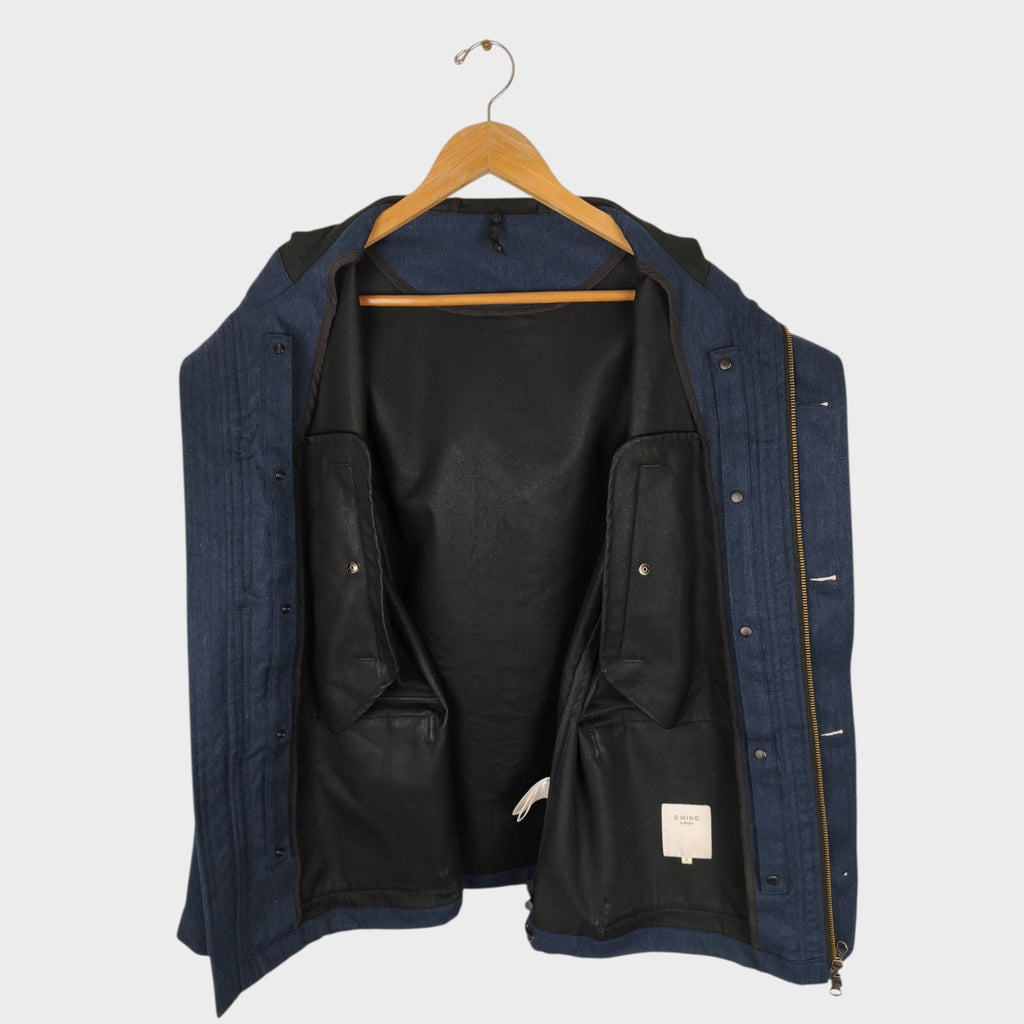 BEAMS B:MING Men's Navy Blue Waterproof Mountain Parka Jacket
